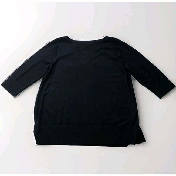 Cable & Gauge Plus Size Top 2x Black Rhinestones Half Sleeve Pullover Whimsigoth - Picture 14 of 14